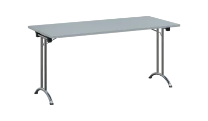 SLC 160 chrom skládací jednací stůl 1600x700, deska 25 mm, podnož chrom, deska šedá